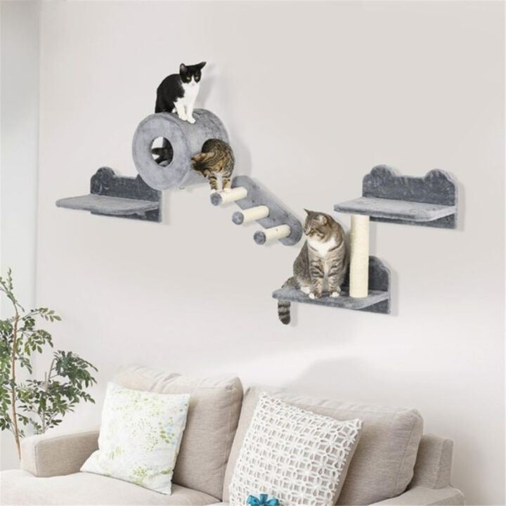 Cat Wall Shelves, Cat Trees & Climbing Tower with Scratching Posts, Perches, and Cozy Spaces for Cats
