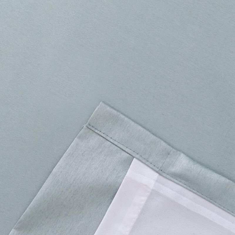 Ellis Curtain Luna Faux-Silk Rod Pocket/Back Tab Tailored Pairs - 100x84", Blue