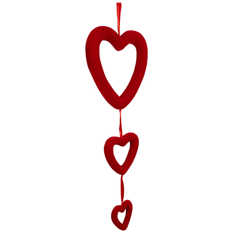 Heart Trio Valentine's Day Wall Decoration - 34" - Red