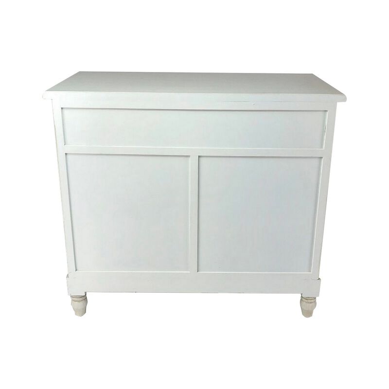 2 Door Wooden Cabinet with Shutter Design Front and Round Knob, Black-Benzara