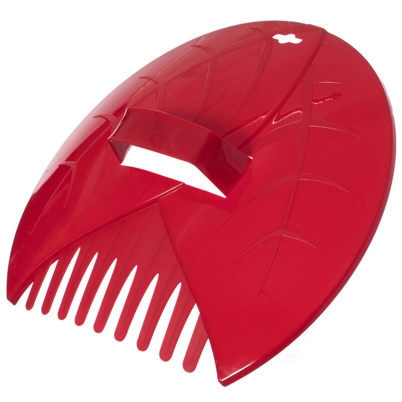 Decorative Pair of Leaf Scoops, Hand Rakes for Lawn and Garden Cleanup, Red