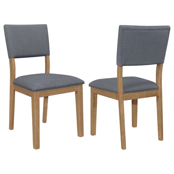 Alia 22 Inch Dining Chair, Set of 2, Fabric Cushioned, Asian Hardwood  - Benzara