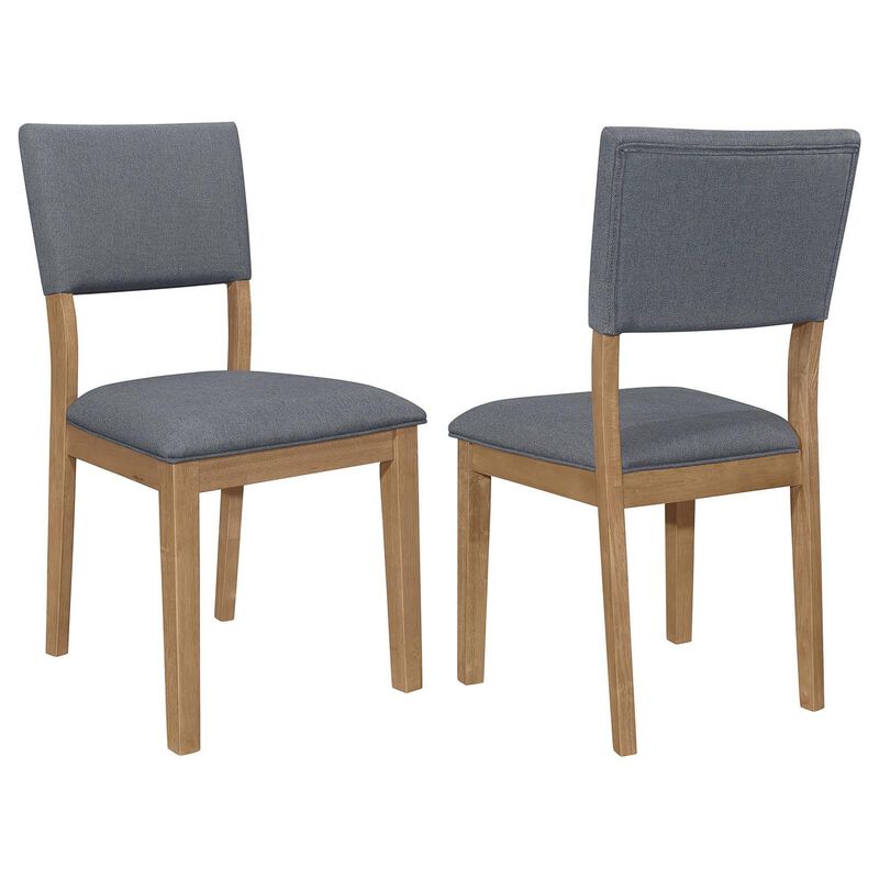 Alia 22 Inch Dining Chair, Set of 2, Fabric Cushioned, Asian Hardwood  - Benzara