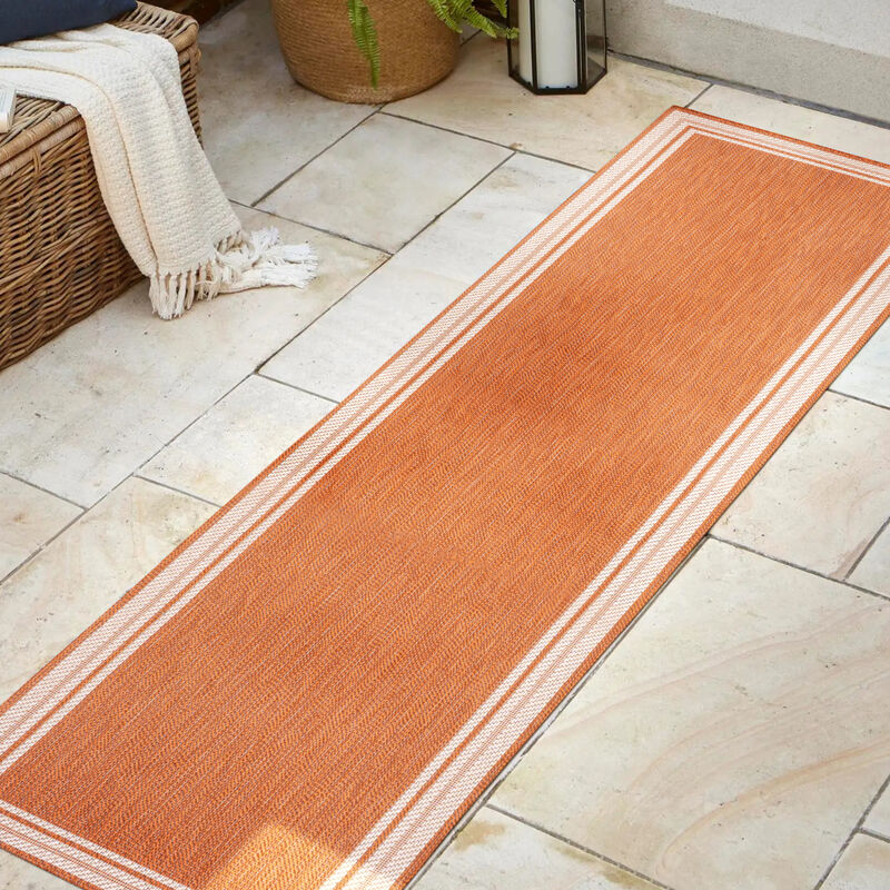 James Modern Border Stripe Indoor/Outdoor Area Rug