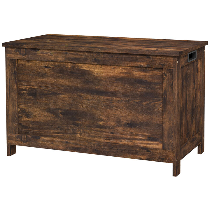 HOMCOM Storage Chest with 2 Safety Hinges, Wooden Toy Box for Living Room