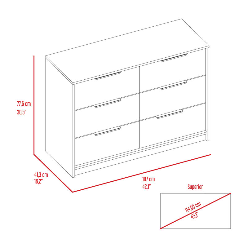 4 Drawer Double Dresser Maryland, Bedroom, Black / Pine