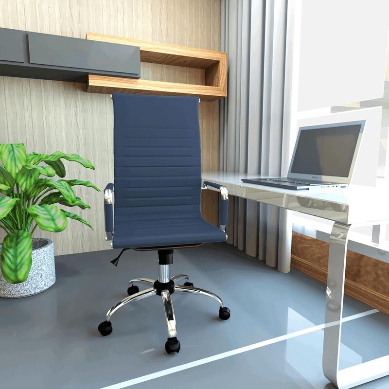 LeisureMod Harris Modern Adjustable Office Executive Swivel Chair High-Back Task Office Chair