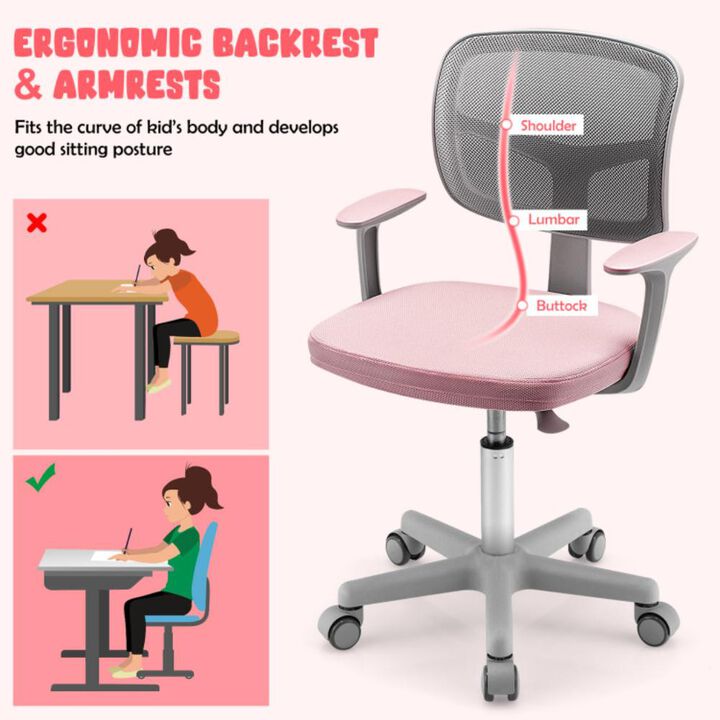 Hivvago Adjustable Desk Chair with Auto Brake Casters for Kids