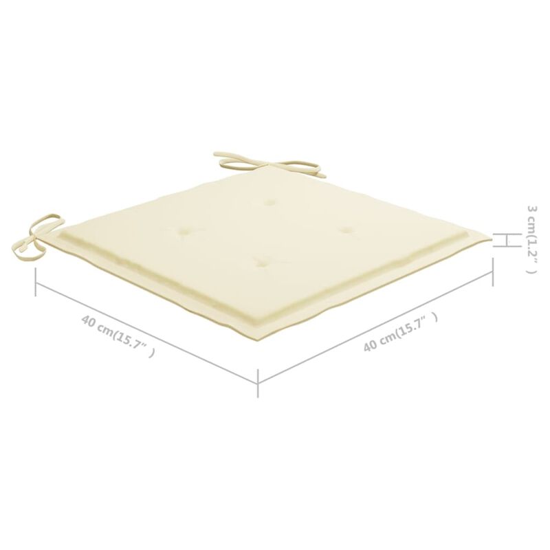 vidaXL Garden Chair Cushions 6 pcs Cream 15.7"x15.7"x1.6" Fabric