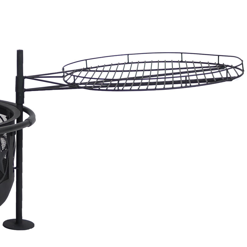 Sunnydaze 30 in All Star Steel Fire Pit with Cooking Grate and Spark Screen