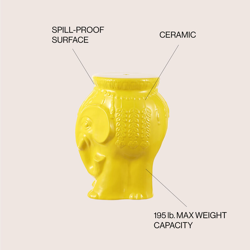 Orla Modern Bohemian Elephant Ceramic Garden Stool