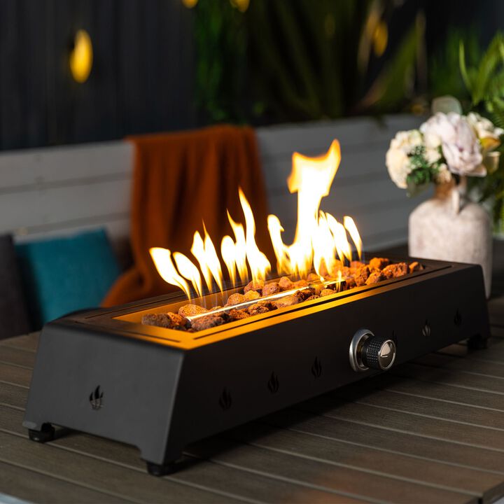 Mondawe 28 Inch Outdoor Convenient Desktop Fire Pit,Fire Pit With Quick Connect Connector