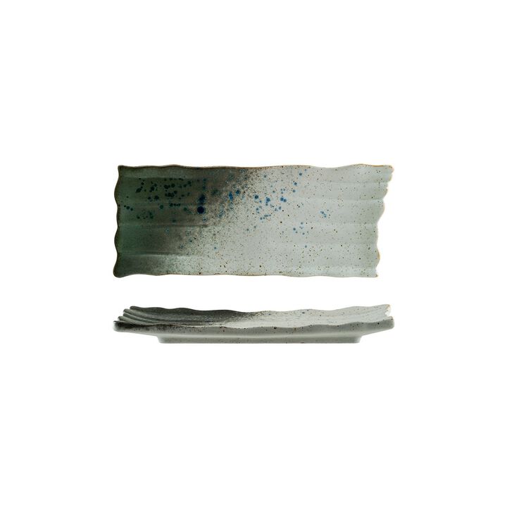 Gaia 11.5" x 4.75" Rectangular Decorated Porcelain Plate