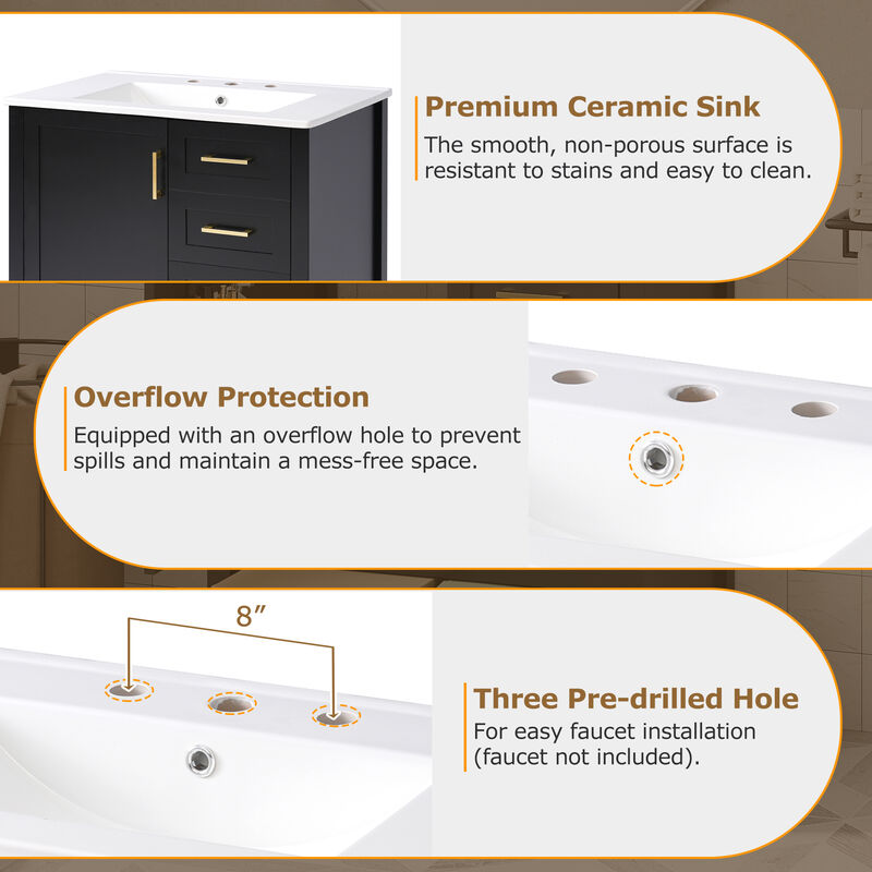 Merax Bathroom Storage Cabinet Vanity with Sink