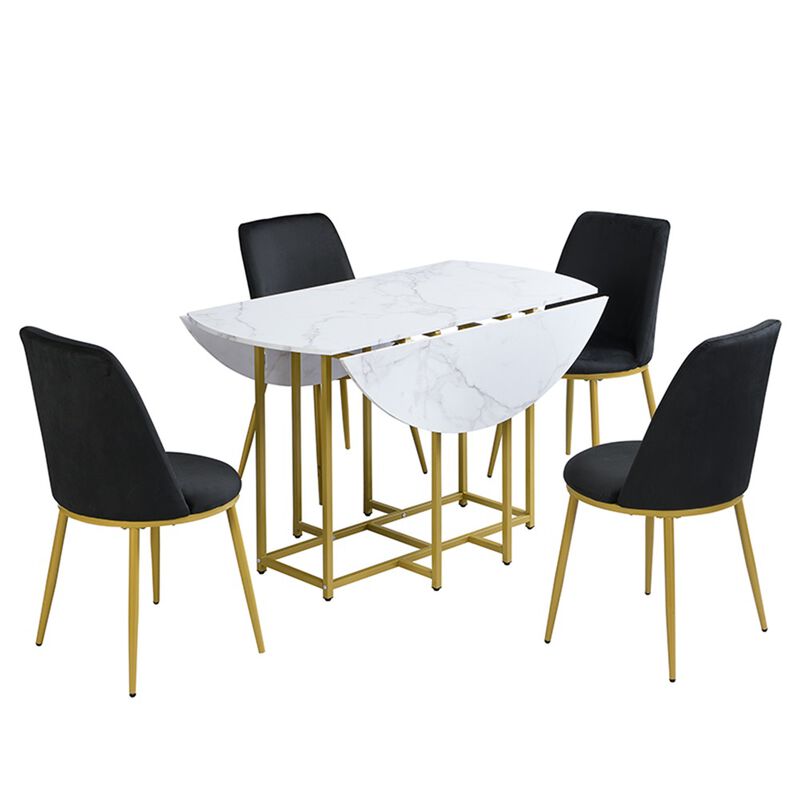 Merax 5-Piece Extendable Kitchen Dining Table Chairs Set