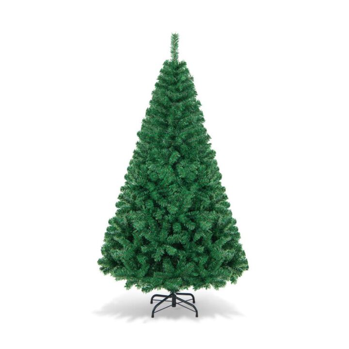 Hivvago 5/6/7/8 Feet Artificial PVC Christmas Tree with Solid Metal Stand