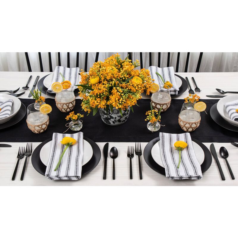 Solino Home 100% Pure Linen Table Runner | Classic Hemstitch for Thanksgiving, Christmas
