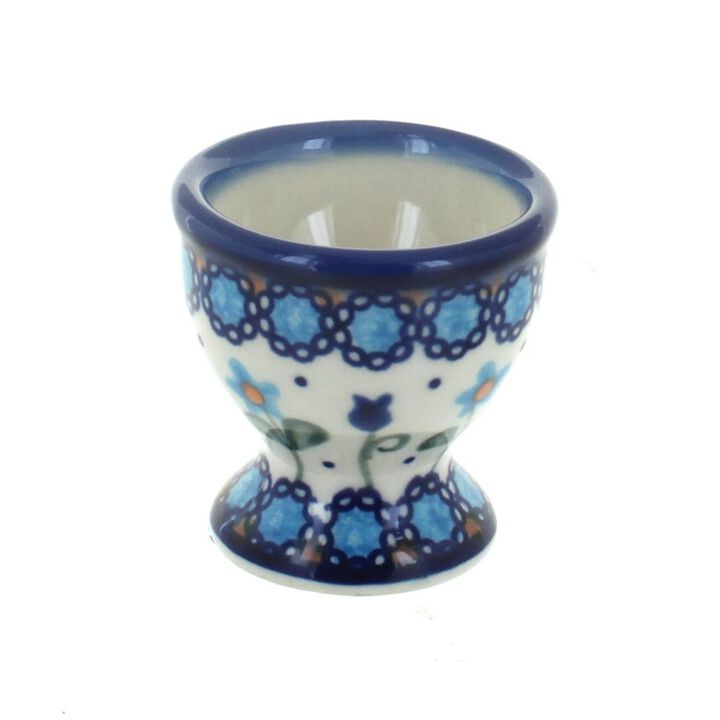 Blue Rose Polish Pottery Butterfly Egg Cup