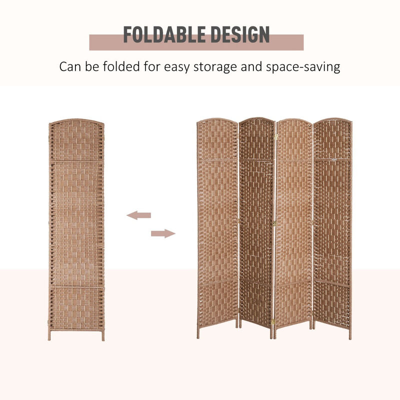Natural Woven Barrier: 4-Panel 6' Tall Wicker Privacy Screen