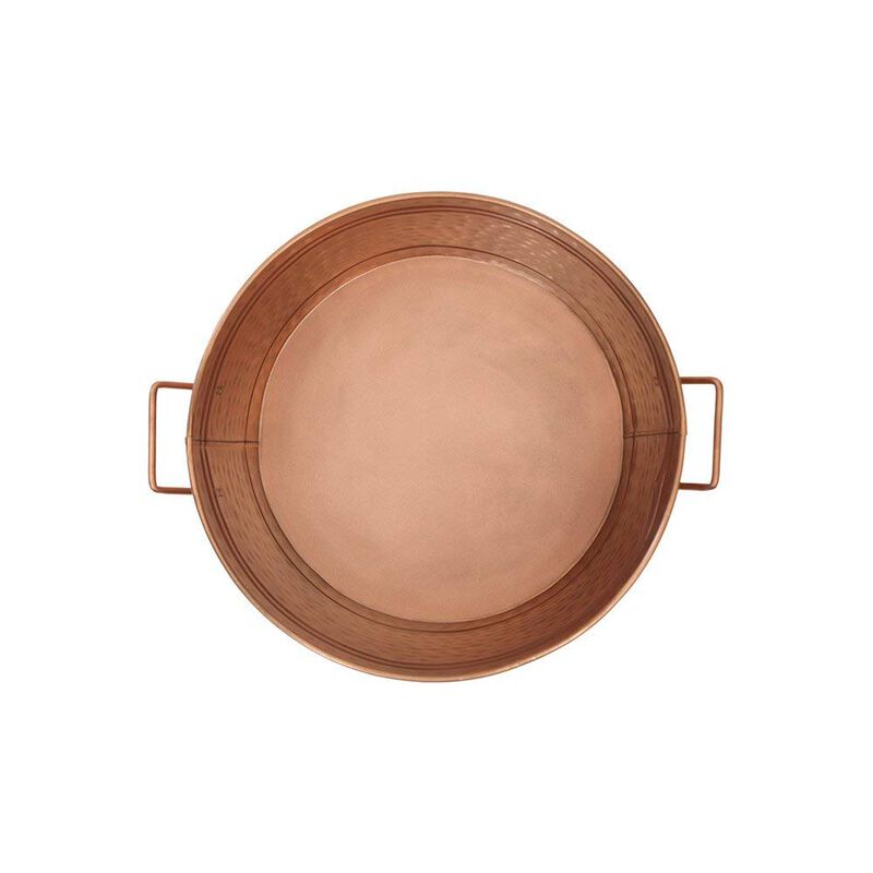 Hammered Pattern Galvanized Farmhouse Style Tub, Copper-Benzara