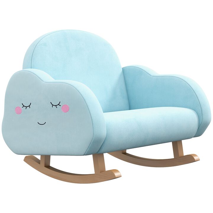 Blue Kids' Seat: Toddler Rocking Chair Sofa for Ages 1.5-5
