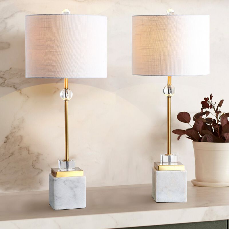 Dawson Marble/Crystal LED Table Lamp