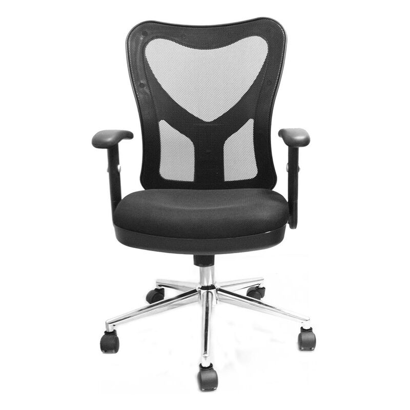 Techni Mobili High Back Mesh Office Chair With Chrome Base. Color: Black