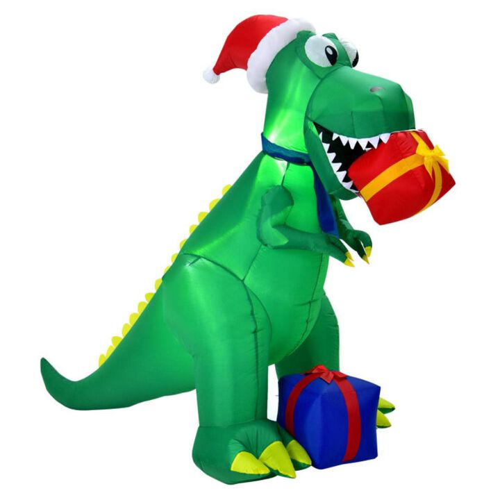 Hivvago 6 Feet Christmas Inflatable Dinosaur for Indoor and Outdoor