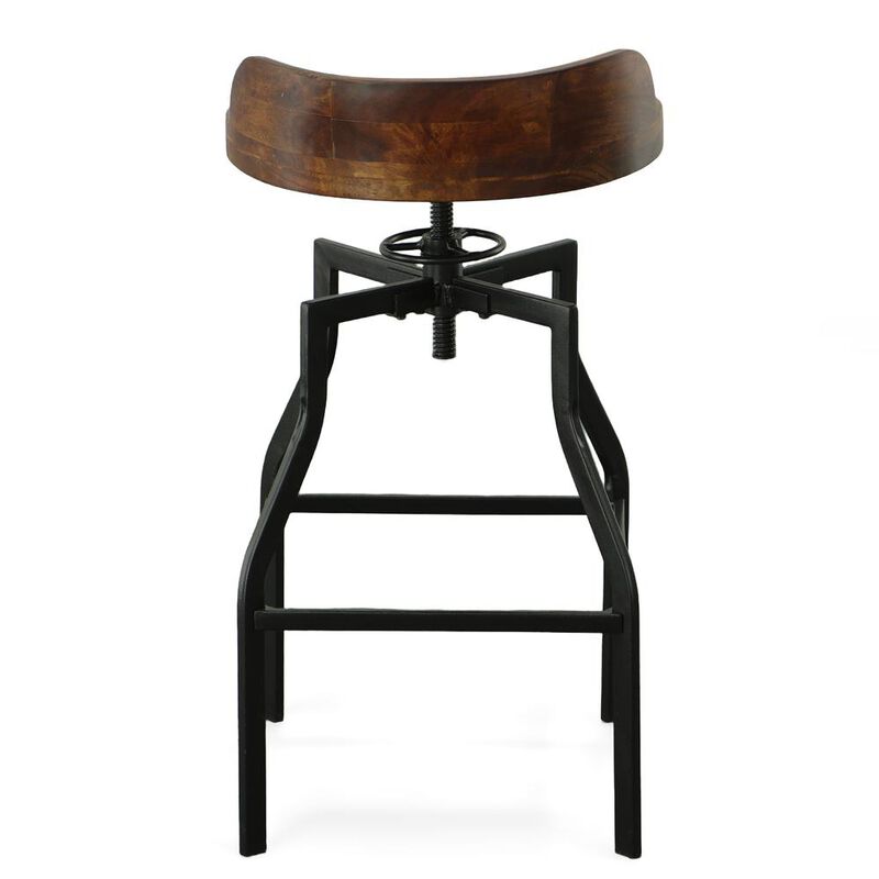 Carolina Living Marais Adjustable Barstool - Chestnut/Black