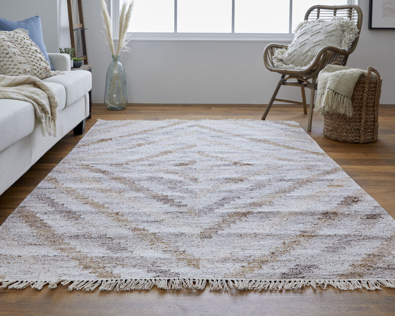 Beckett 0724F Ivory/Gray/Tan 5' x 8' Rug