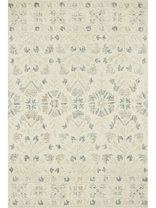 Norabel NOR02 Ivory/Grey 8'6" x 12' Rug