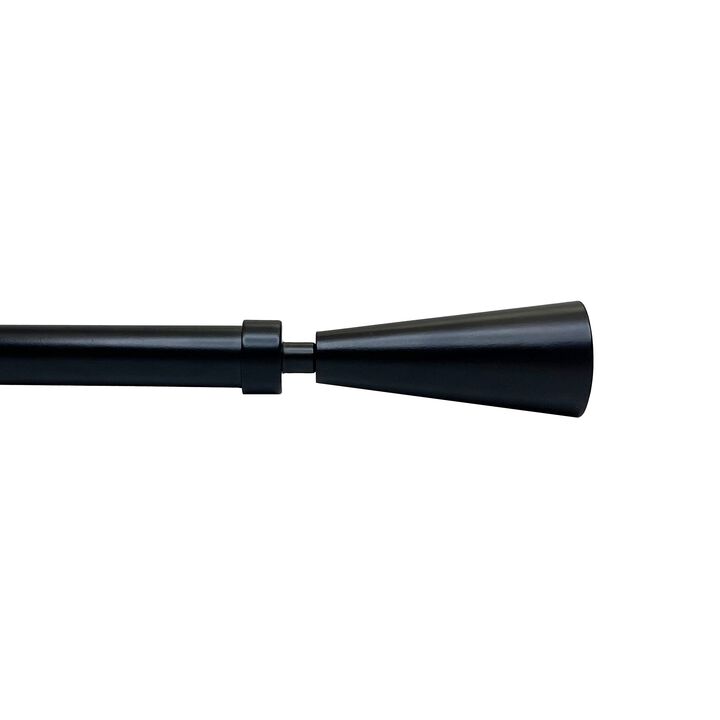 Sculpted Cone Finial Curtain Rod Set, Adjustable Length from 30" to 78"