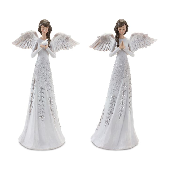 Angel Figurine Decorative Accent for Home or Garden Decor (Set of 2)