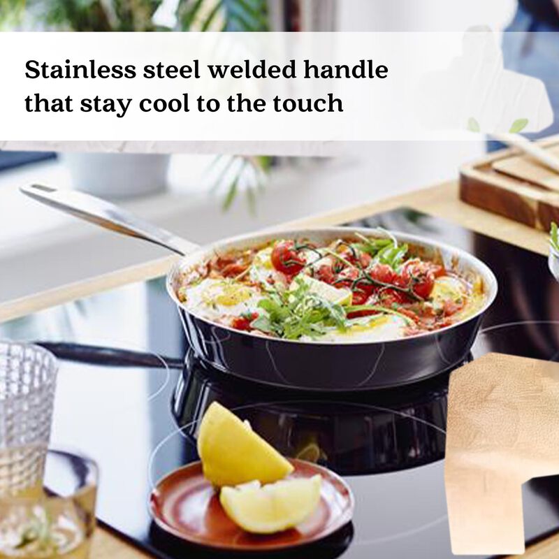 Alva Maestro 5-Ply Stainless Steel Frying Pan, Durable Induction Pan, Non Toxic Cookware, Stay Cool Handle - 8"