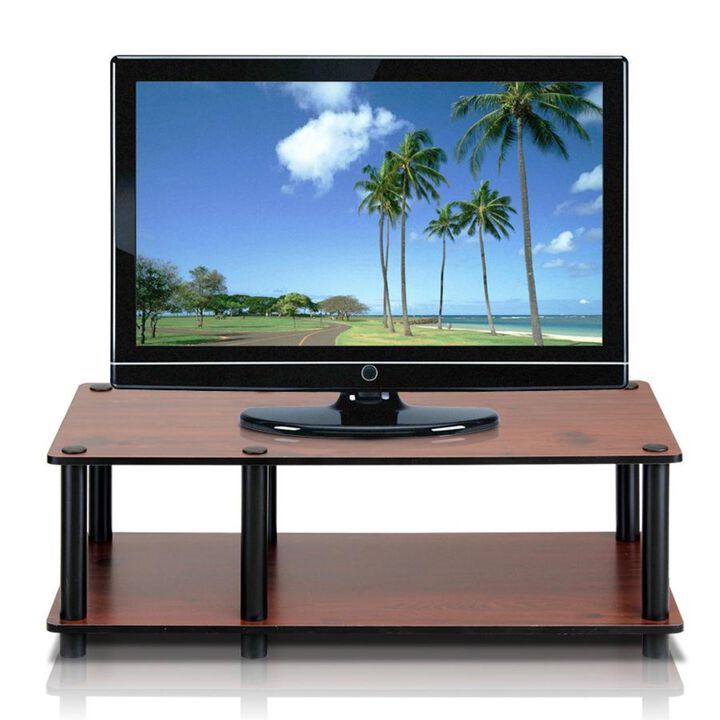 Furinno Furinno 11174DC(BK)/BK Just No Tools Mid TV Stand, Dark Cherry w/Black Tube