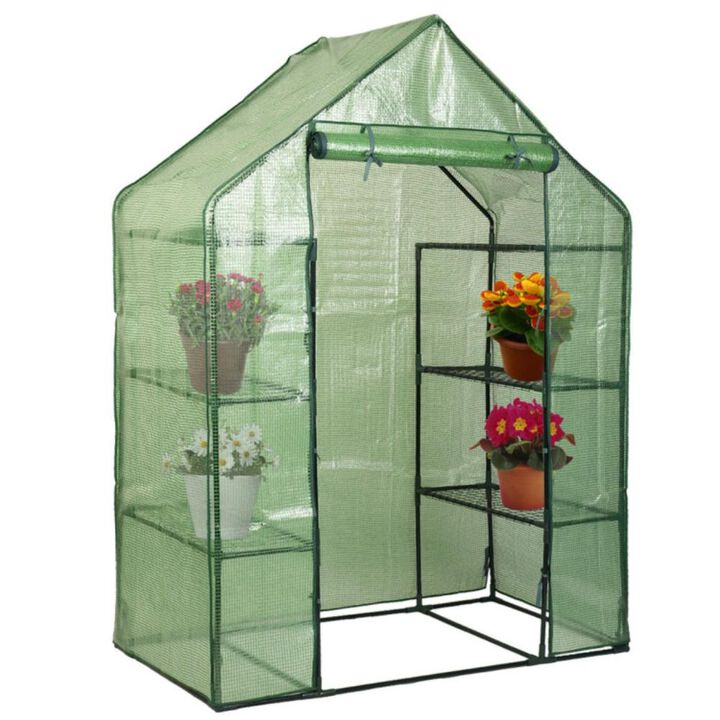 Hivvago Portable 4 Tier Walk-in Plant Greenhouse with 8 Shelves
