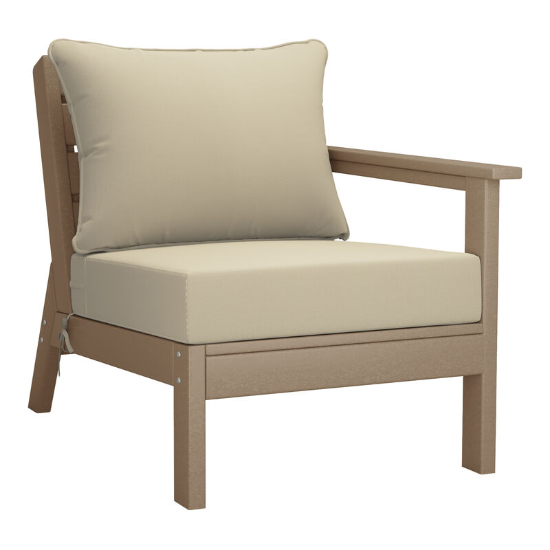 WestinTrends Outdoor Patio HDPE Loveseat Sofa with Patio Cushions