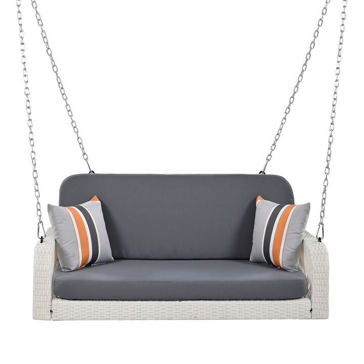Merax PE Wicker Outdoor Porch Swing for Backyard Garden Poolside