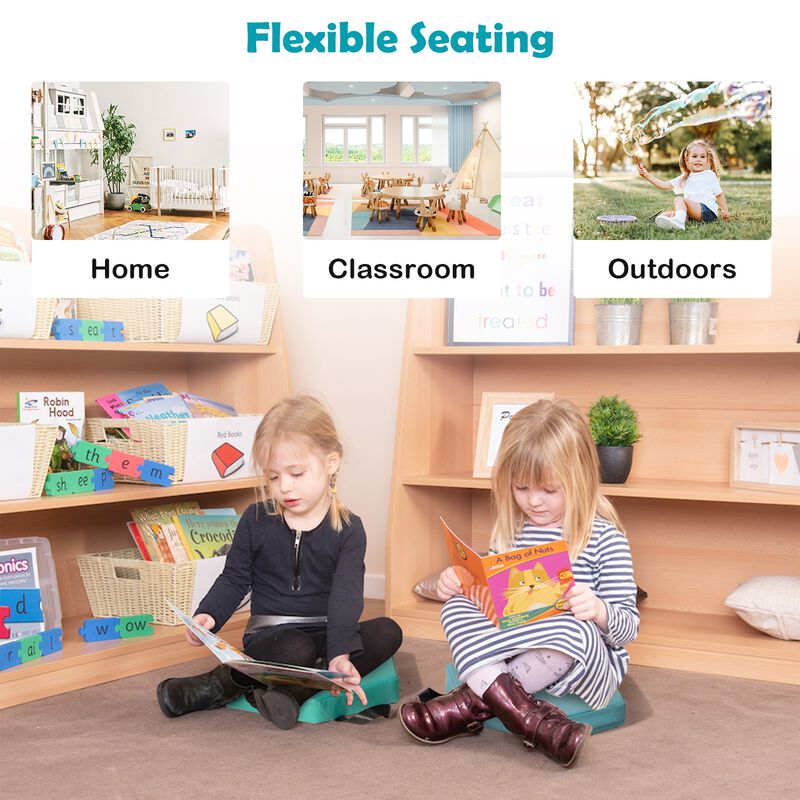 6 Pieces Multifunctional Hexagon Toddler Floor Cushions Classroom Seating with Handles