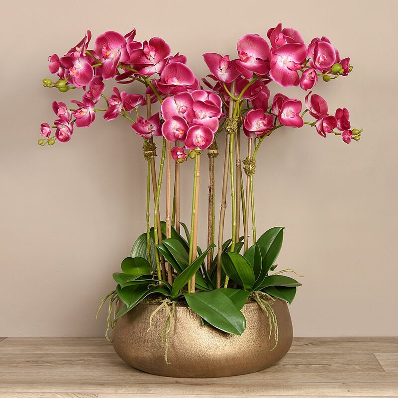 Faux Floral Arrangement -Orchid Centerpiece - 28"