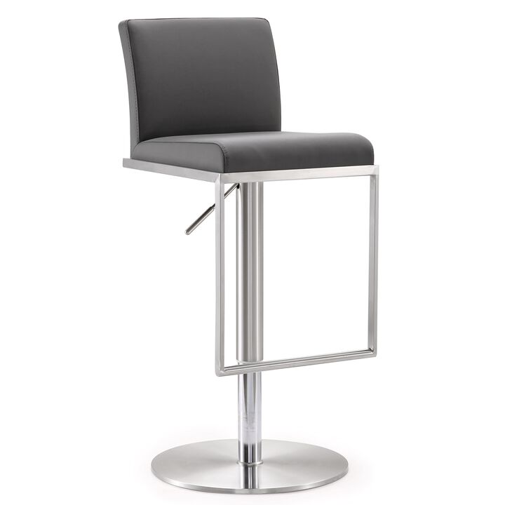 Amalfi White Performance Vegan Leather Adjustable Stool