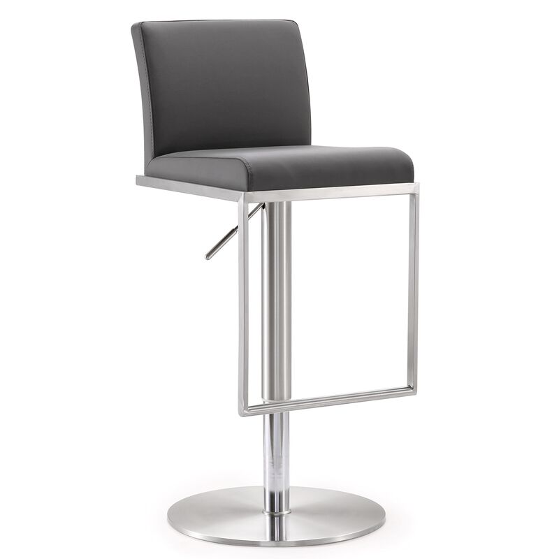 Amalfi White Performance Vegan Leather Adjustable Stool