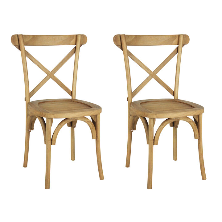 Annecy Classic Traditional X-Back Wood Outdoor Dining Chair