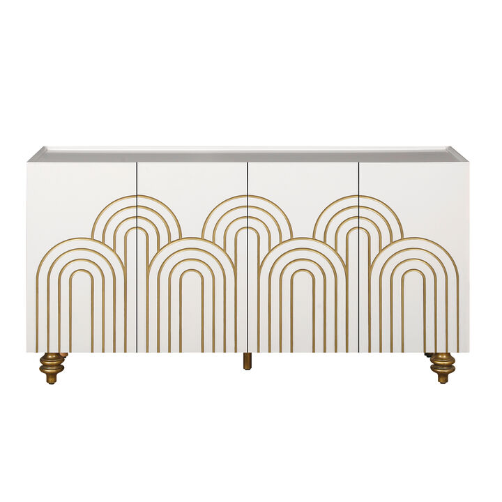 Merax Modern Fluted Sideboard Buffet Storage Cabinet