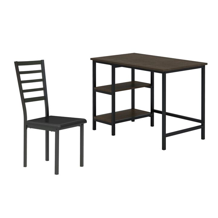 Metal And PU Study Computer Set With Writing Desk And PU Chair
