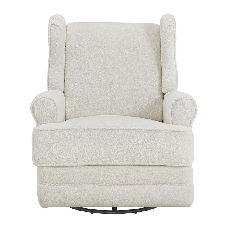 Oxford Baby Teegan Swivel Rocker / Recliner Boucle White