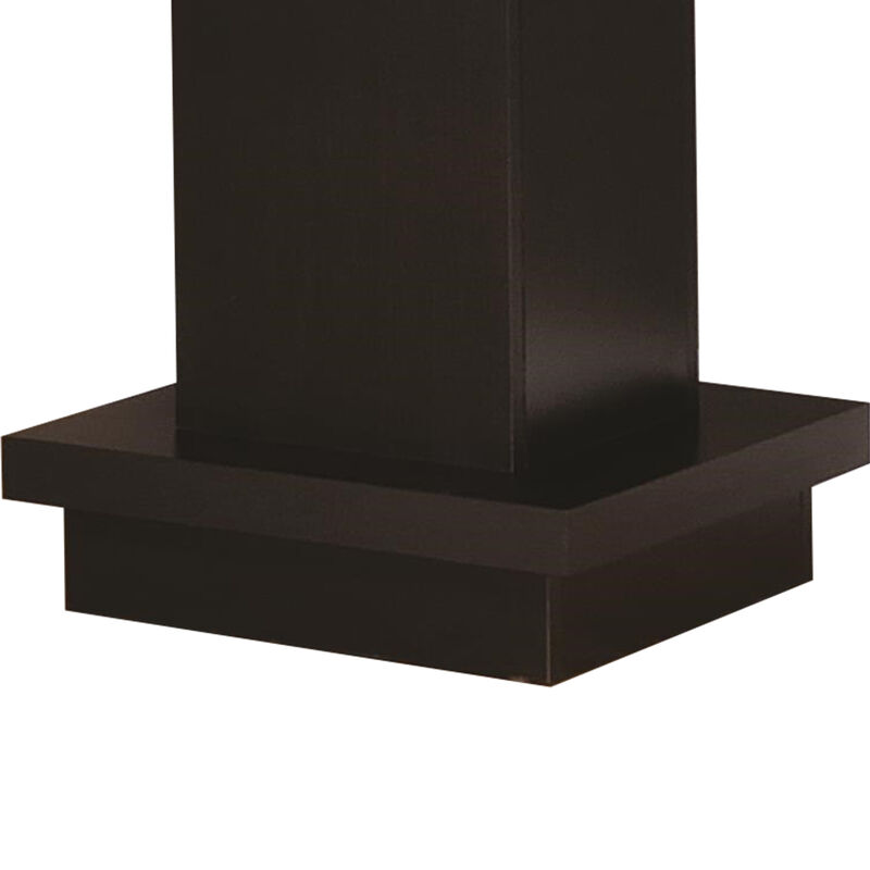 Contemporary End Table With Pedestal Base, Cappuccino Brown-Benzara