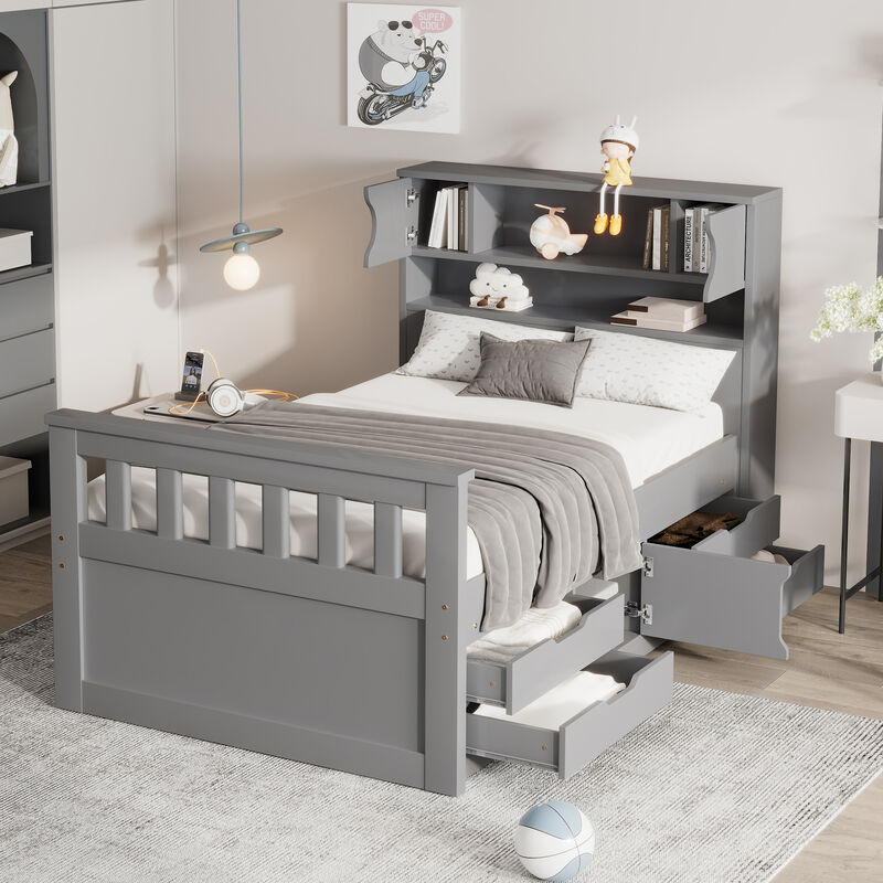 Merax Captain Platform Bed Frame with Storage