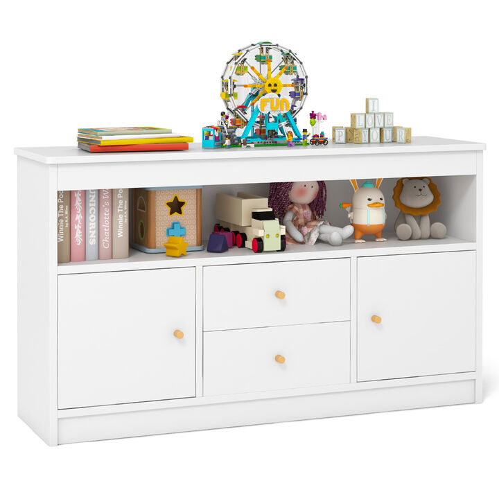Kids Toy Storage Organizer with Open Shelf and 2 Drawers for Playroom