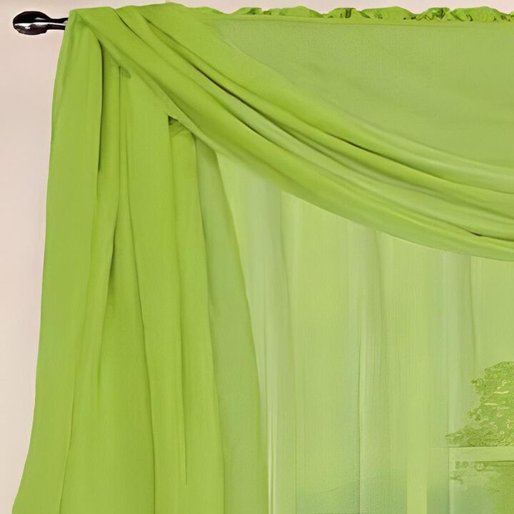 RT Designers Celine Sheer Rod Pocket Top Panel 60" x 90" Neon Green